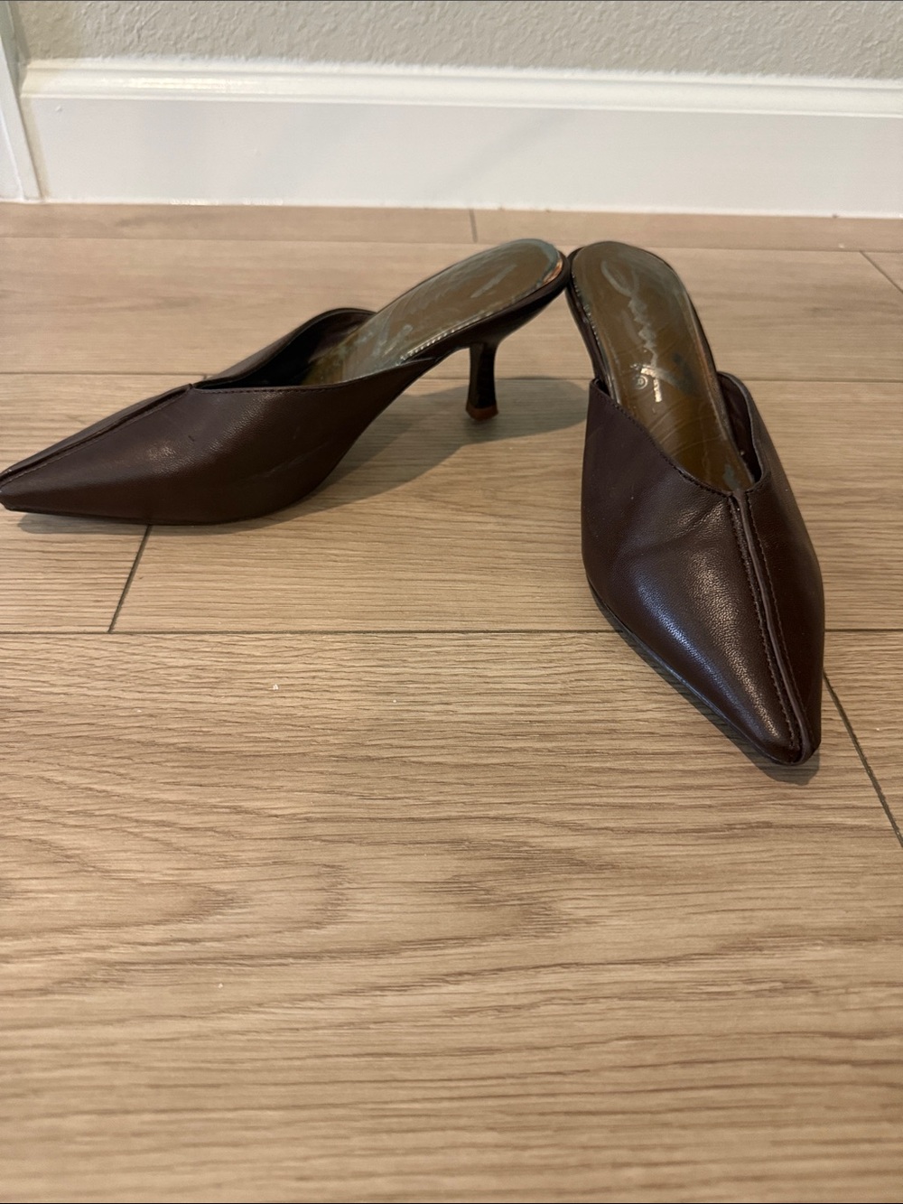 Seven7 Brown Pointed Toe Mule Heels - Women's Slip-On Pumps Size 7 (37)